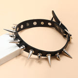 Black Punk Rock Leather Necklace Necklace – Jewelry Gift Ideas — 4