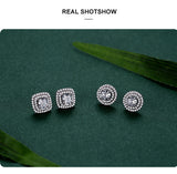 Women's Stylish Round S925 Sterling Silver Stud – Gifts for Her — 5