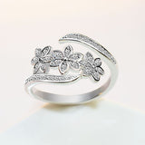 Index Finger Ring With Diamond Flowers – Jewelry Gift Ideas — 1