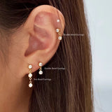 Sterling Silver Simple Three Diamond Ear Stud – Jewelry Gift Ideas — 6