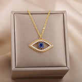 18K Gold Plated Color Zircon Blue Eyes Pendant – Jewelry Gift Ideas — 3