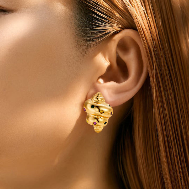 Fashion Stainless Steel Colorful Crystals Conch – Stylish Gifts — 1