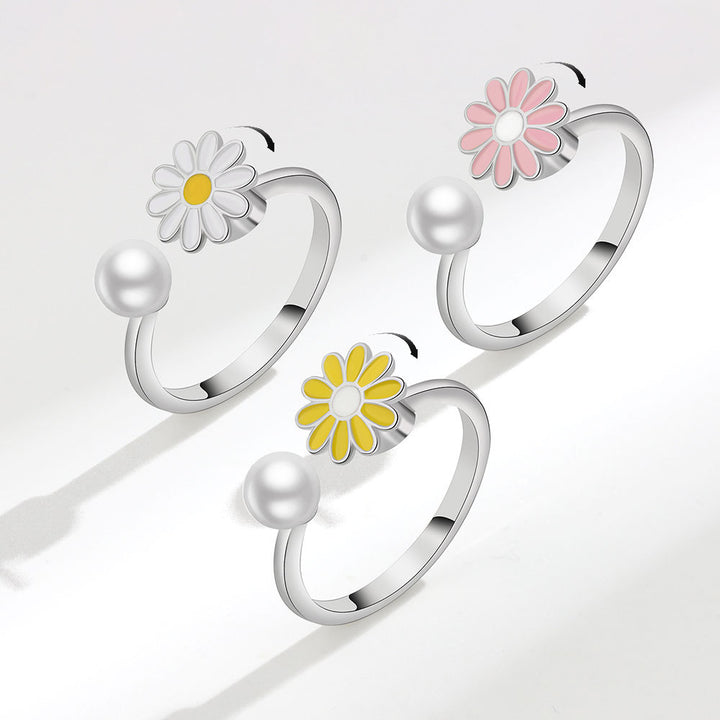 Creative Drip Oil Daisy Rotating Ring – Surprise Gifts — 1