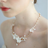 Bridal Necklace Exquisite Ceramic Flower Wedding – Jewelry Gift Ideas — 3
