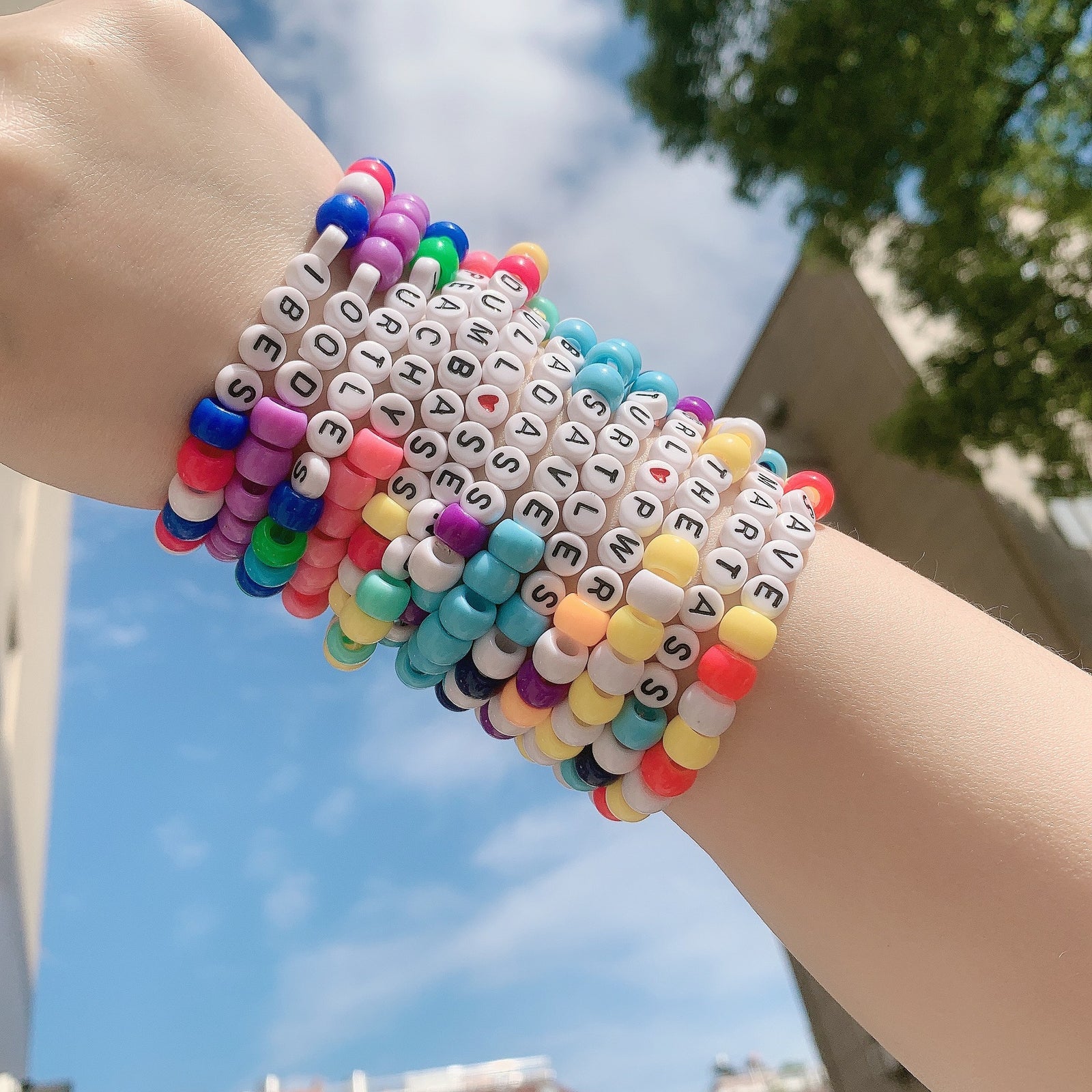 Colorful Beach Boho Ball Alphabet Bracelet – Jewelry Gift Ideas — 1