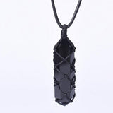 Hand-knitted Simple Obsidian Pendant For Lovers – Jewelry Gift Ideas — 2