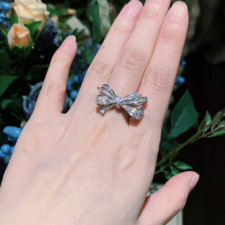 Full Diamond Bow Ring Female Fashion Personality – Stylish Gifts — 1