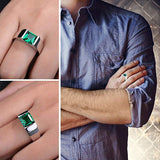 925 Sterling Silver Sapphire Emerald Men's Ring – Stylish Gifts — 5