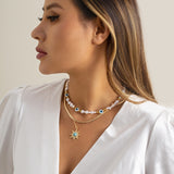 Vintage Contrast Personalized Eye Pearl Necklace – Jewelry Gift Ideas — 3