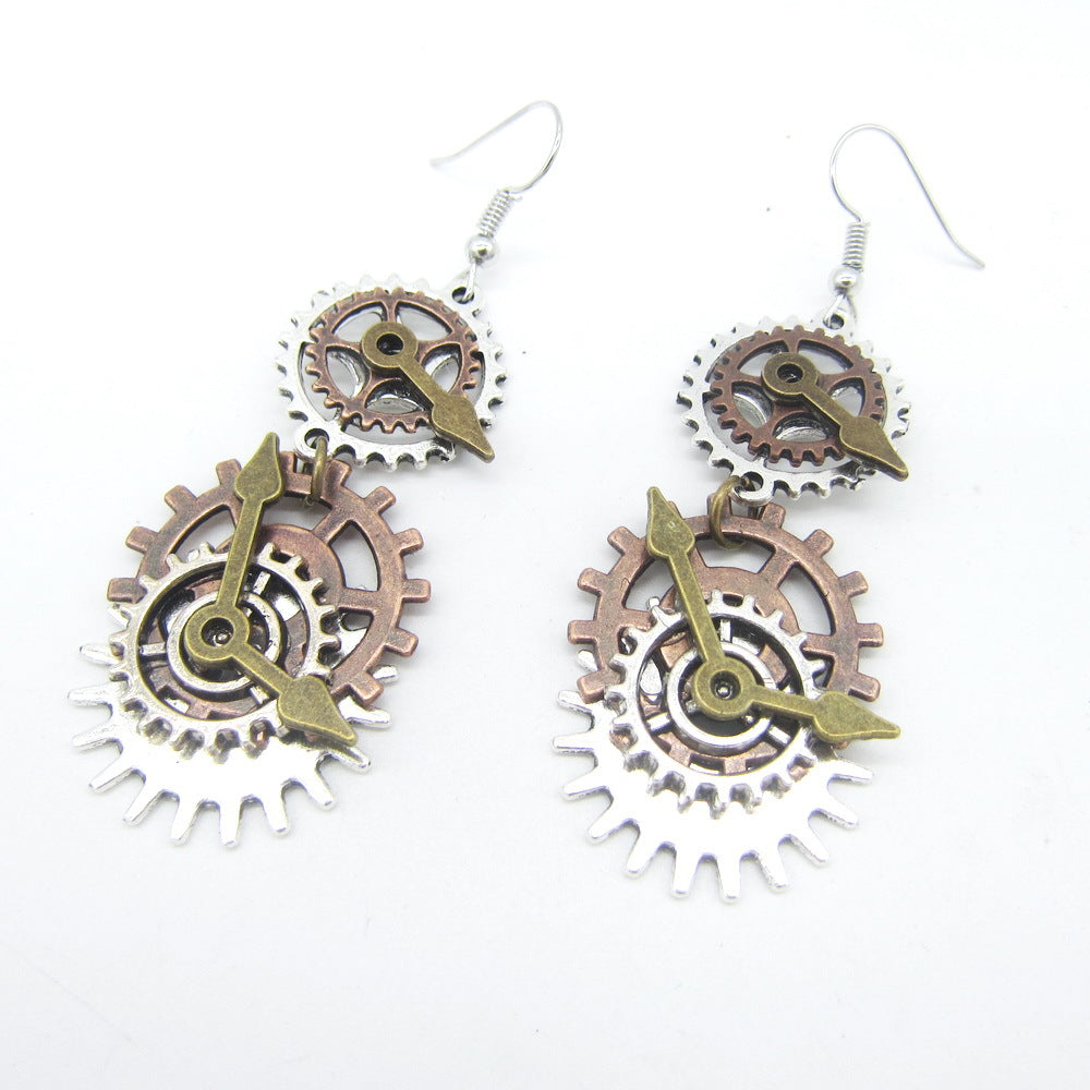 DIY Punk Earrings From Old Times Mechanical Gear – Creative Gifts — 1