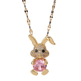 Lovely Crystal Titanium Steel Zircon Rabbit – Jewelry Gift Ideas — 2