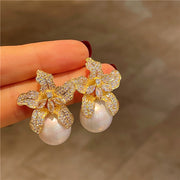 S925 Silver Needle New Full Diamond Lily Flower – Gifts for Her — 5
