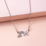 Stainless Steel Gold Silver Butterfly Letter – Jewelry Gift Ideas — 8