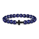 Tigereye White-barked Pine Obsidian Cross Men's – Jewelry Gift Ideas — 18
