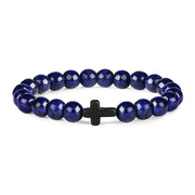 Tigereye White-barked Pine Obsidian Cross Men's – Jewelry Gift Ideas — 18