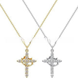 Cross Crown Zircon Clavicle Chain Necklace – Jewelry Gift Ideas — 3