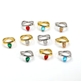 Inlaid Drop-shaped Zircon Irregular Titanium – Special Occasion Gifts — 1