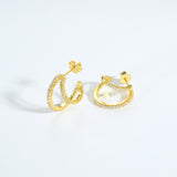 Double C Full Rhinestone Zircon Geometric Ins Temperament – Gift Ideas — 4
