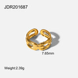 Ring Four Rectangular Buckle Ring 18K Gold Plated – Meaningful Gifts — 2