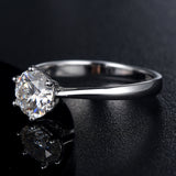 Women's Sterling Silver Ring Inlaid One Carat – Gifts for Her — 4