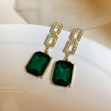 Silver Needle Zircon Emerald Crystal Geometric – Jewelry Gift Ideas — 4