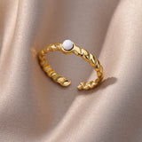 Round White Turquoise Ring For Women – Gifts for Her — 15