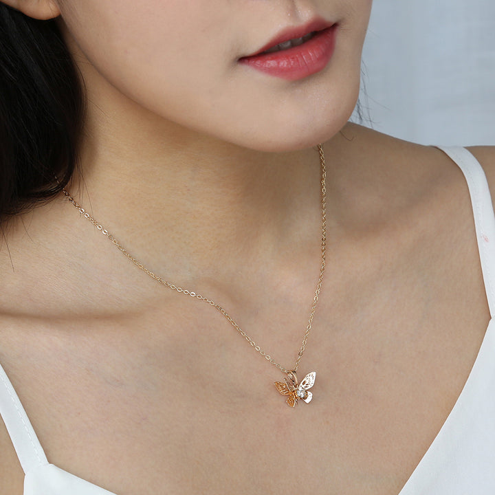 Ladies Short Clavicle Chain New Diamond Butterfly – Jewelry Gift Ideas — 1