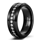 Single Row Diamond-embedded Slope Edge Unisex Silver – Birthday Gifts — 2