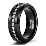 Single Row Diamond-embedded Slope Edge Unisex Silver – Birthday Gifts — 2
