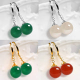 Elegant Silvering Earrings Female Chalcedony Green – Gifts for Her — 3