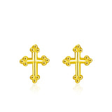 S925 Silver British Retro Mini Cross Stud Earrings – Small Gift Ideas — 4