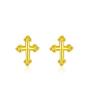 S925 Silver British Retro Mini Cross Stud Earrings – Small Gift Ideas — 4