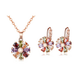 Copper Zircon Floral Diamond Necklace Stud – Jewelry Gift Ideas — 19
