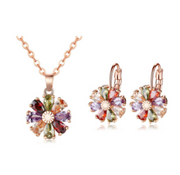 Copper Zircon Floral Diamond Necklace Stud – Jewelry Gift Ideas — 19