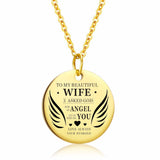 To My Beautiful Wife My Angel Round Necklace – Jewelry Gift Ideas — 2