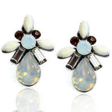 Bohemian Drop Shape Leaf Flower Alloy Diamond Stud – Birthday Gifts — 1