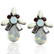 Bohemian Drop Shape Leaf Flower Alloy Diamond Stud – Birthday Gifts — 1