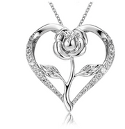 Creative Drop Red Rose Flower Pendant Necklace – Jewelry Gift Ideas — 5