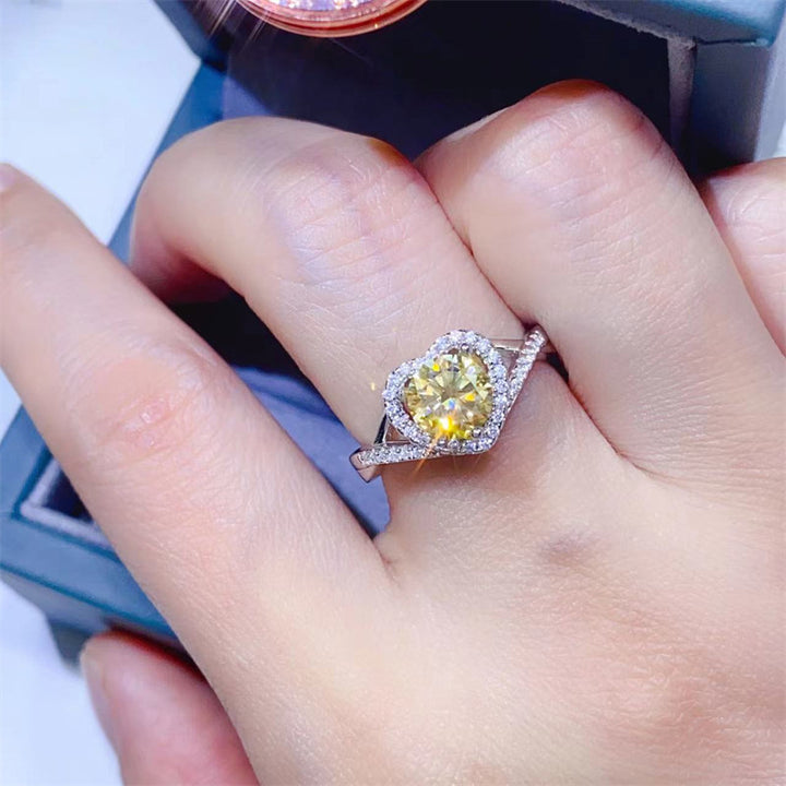 Yellow Moissanite Heart-shaped Color Yellow – Jewelry Gift Ideas — 1