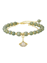 Double Layer Apricot Leaf Hetian Jade Hand String – Gifts for Her — 5