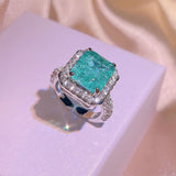 Simulation Paraiba Rings Ear Studs Necklace Suit – Jewelry Gift Ideas — 5