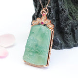 Silver Inlaid Natural Jade Pendant Necklace – Jewelry Gift Ideas — 4