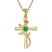 Rose Cross Necklace With Rhinestone Fashion – Jewelry Gift Ideas — 19