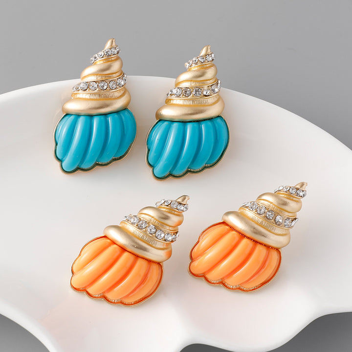 Resin Conch Earrings With Exaggerated Personality – Useful Gifts — 1