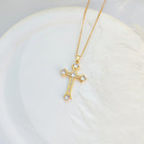 Zircon Cross Necklace For Women Light Luxury – Jewelry Gift Ideas — 9