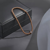Rose Gold Inlaid Single Diamond Round Bead – Jewelry Gift Ideas — 5
