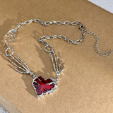Personalized Punk Dark Red Love Pendant Necklace – Jewelry Gift Ideas — 6