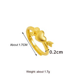 Alluvial Gold Love Heart-shaped Ring Copper Alloy – Gifts for Couples — 11