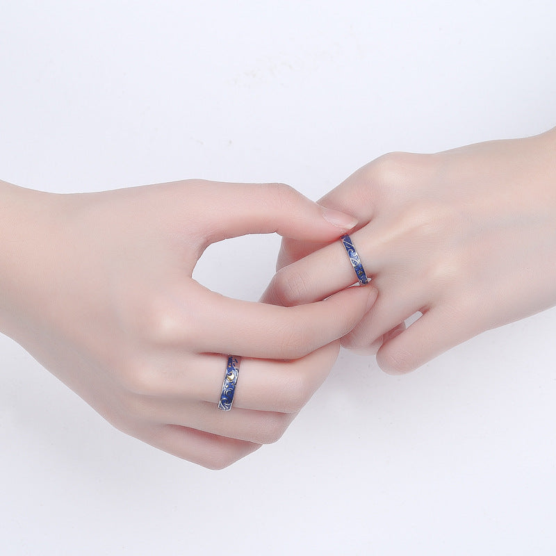Silver Lovers Ring Van Gogh's Star Ring – Stylish Gifts — 1