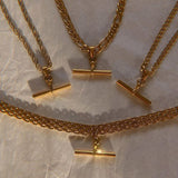 Punk Hip Hop 18K Gold Stainless Steel T Bar – Jewelry Gift Ideas — 3